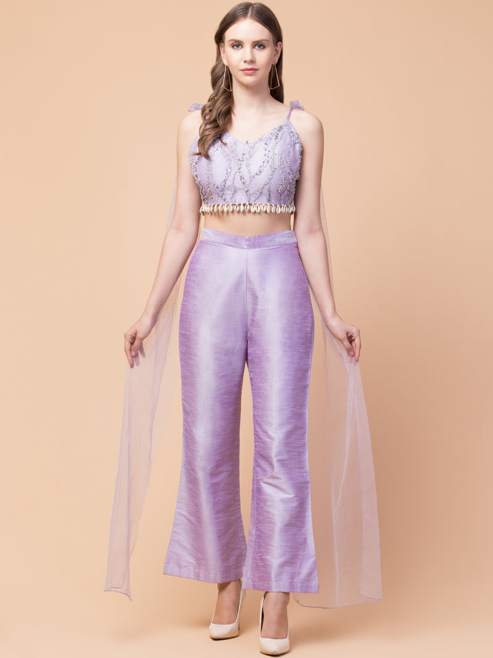 Lavender Indo-Western Co-Ord Set - wishdrobe